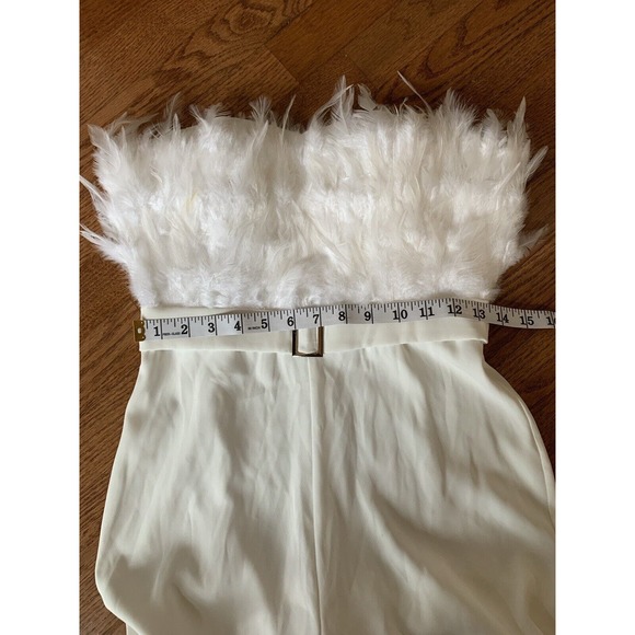 Boldly Blonde Cheers to Forever‎ Feather Jump suit Size Small NWT - Picture 7 of 7